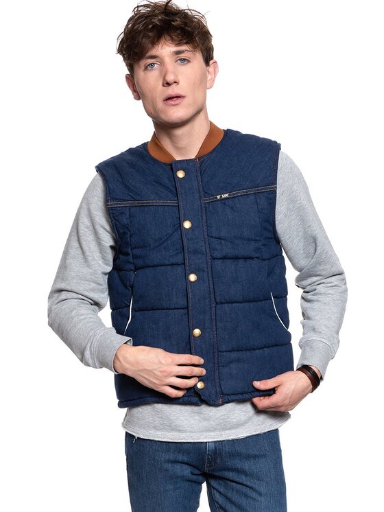 Lee Lee Tank top PADDED VEST Niebieski Regular Fit