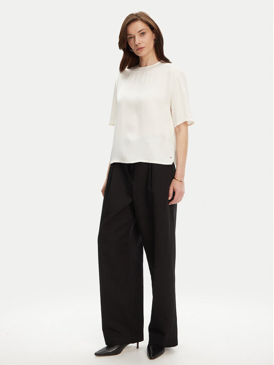 Tommy Hilfiger Tommy Hilfiger Tričko WW0WW45900 Écru Relaxed Fit