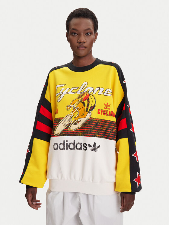 adidas adidas Majica dugih rukava Archive Cycling JW0147 Žuta Oversize