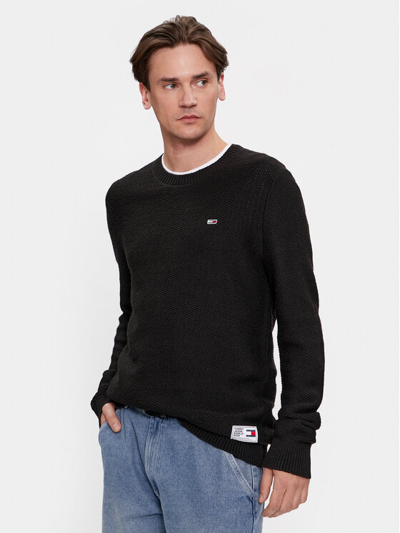 Férfi Sweater Tommy Jeans, Méret: L, Fekete, DM0DM15060