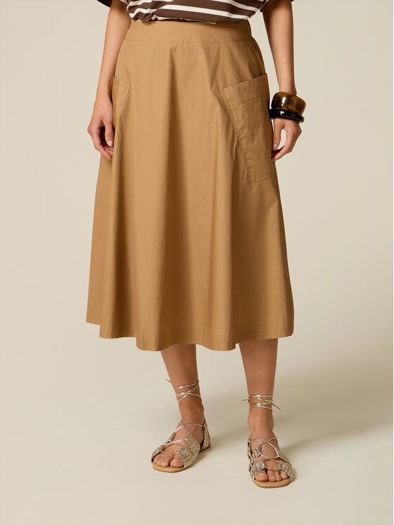 Oltre Oltre Gonna midi 1001J000295N022 Crema Regular Fit