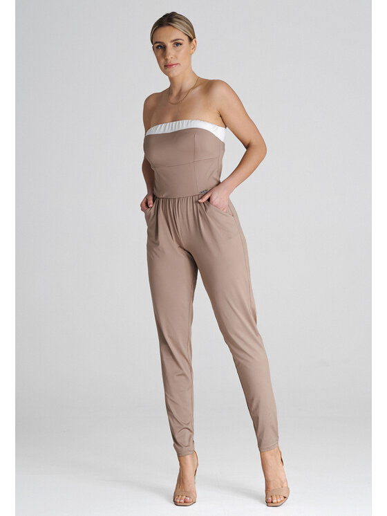 FIGL FIGLFIGL Jumpsuit M1025 Beige Regular Fit