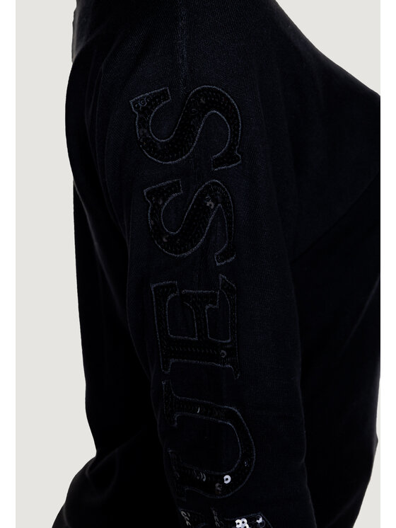 Guess Guess Sweter MAEVE LOGO BAT SLEEVE Czarny Shirt Fit