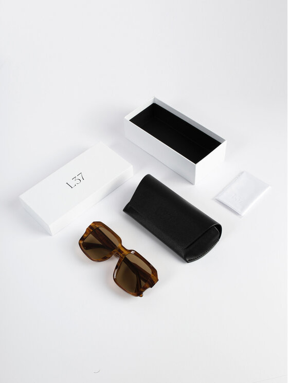 L37 L37 Okulary przeciwsłoneczne SUNGLASSES NO. 19573 Brązowy
