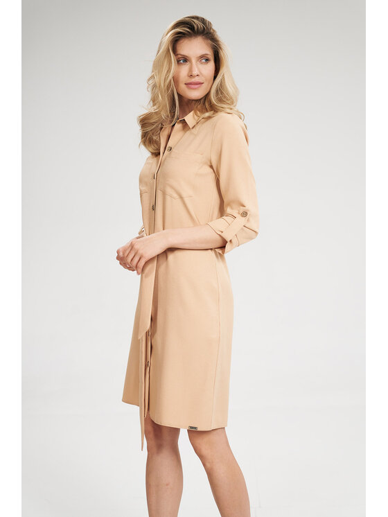 FIGL FIGL Šaty M701 Béžová Regular Fit
