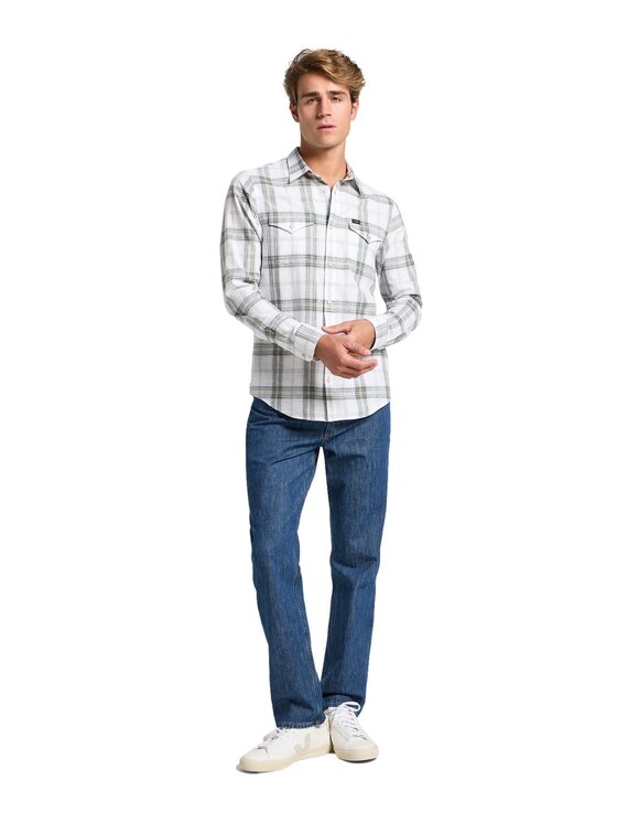 Lee Lee Koszula 112363912 Zielony Regular Fit