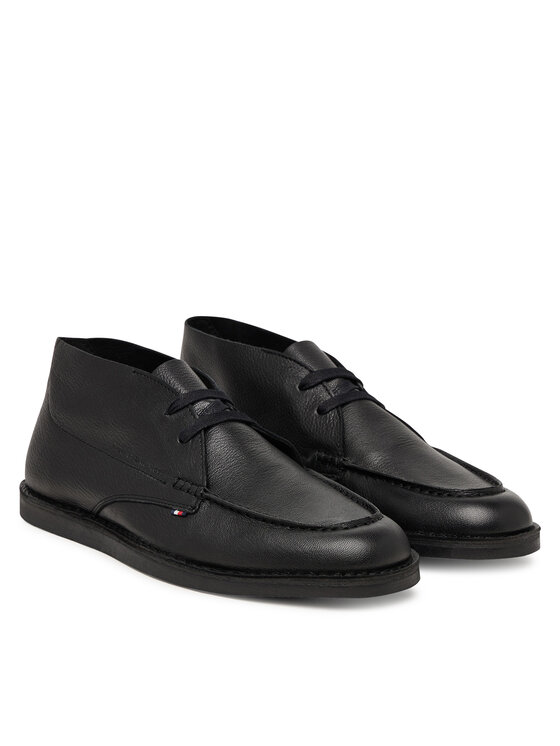 Tommy Hilfiger Tommy Hilfiger Półbuty Hilfiger Stitchdown Tbl Lth Chuk FM0FM05743 Czarny