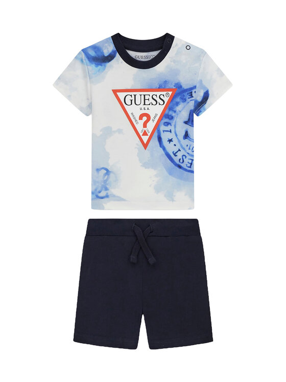 Guess Guess Set tricou și pantaloni scurți I6GG00 K8HM4 Bleumarin Regular Fit