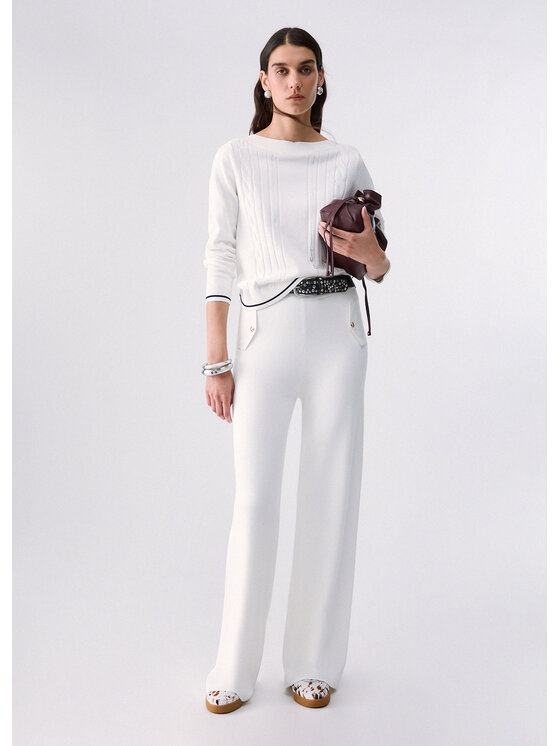 Liu Jo Liu Jo Pantaloni di tessuto TF6289MS49I10701 Bianco Regular Fit