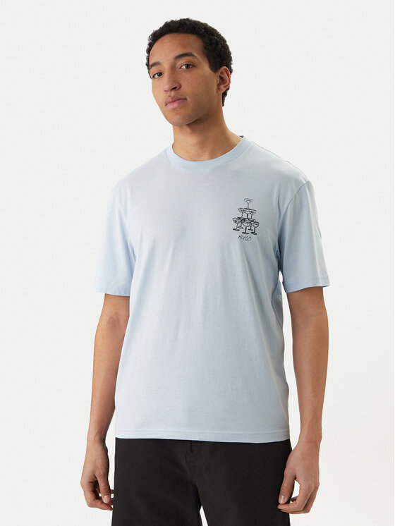 HUGO HUGO T-Shirt Nucavo 50560040 Himmelblau Regular Fit