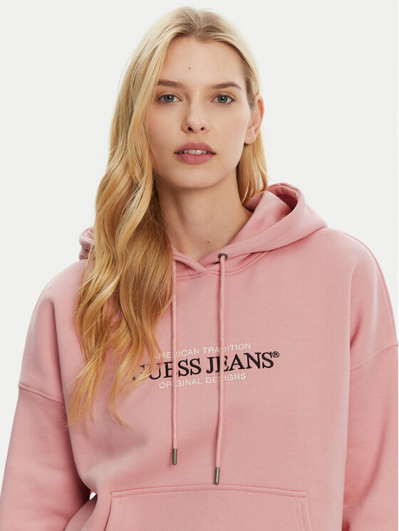 Guess Jeans Guess Jeans Суитшърт W4YQ15 KC811 Розов Regular Fit