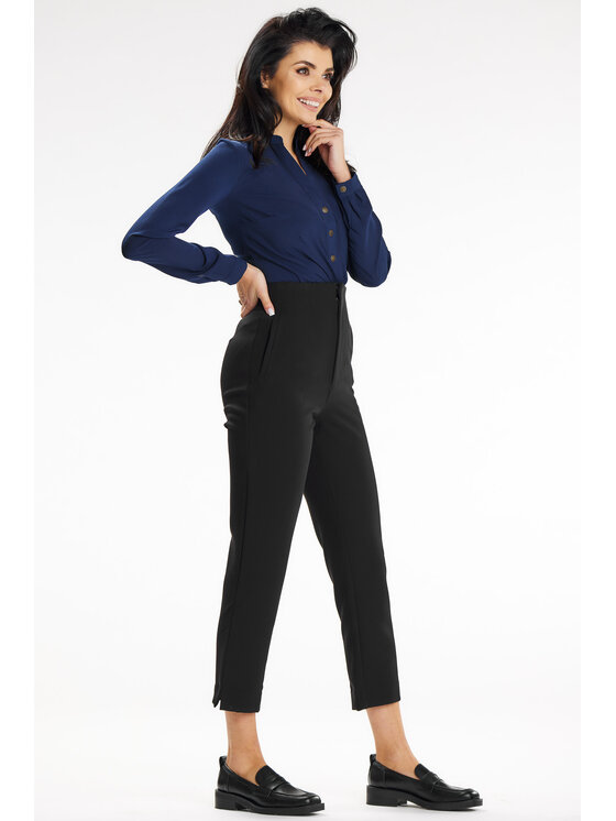 Awama Awama Koszula A649 Granatowy Basic Fit