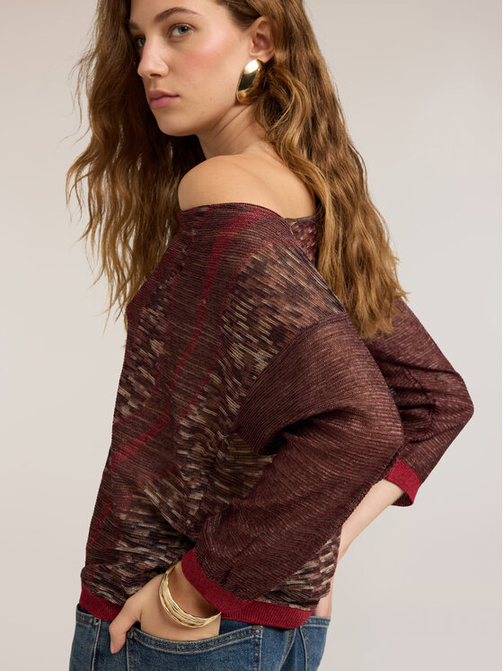 Motivi Motivi Maglione M320W004037N0S6 Rosso Over Fit