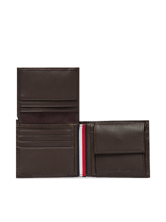 Tommy Hilfiger Tommy Hilfiger Πορτοφόλι Th Corp Cc Flap And Coin AM0AM14780 Σκούρο καφέ