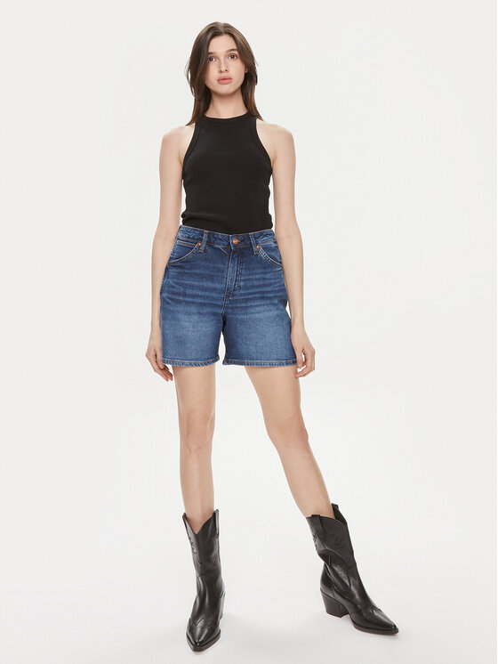 Wrangler Wrangler Džínové šortky Cowboy 112351042 Modrá Relaxed Fit