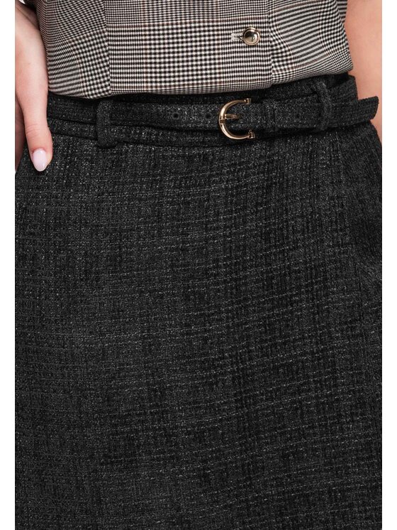 Ombre Ombre Spódnica mini OW-GL-E0002 Czarny Slim Fit