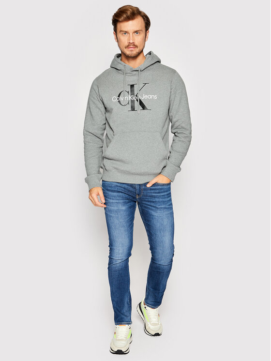 Calvin Klein Jeans Džemperis ar kapuci J30J320934 Pelēks Regular Fit