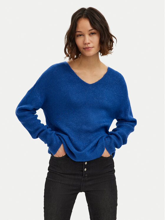 Vero Moda Vero Moda Džemper Crewlefile 10233357 Plava Loose Fit