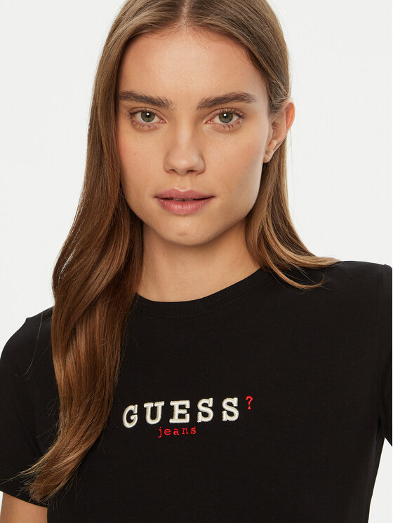 Guess Jeans Guess Jeans T-Shirt W5RI54 J1314 Černá Regular Fit