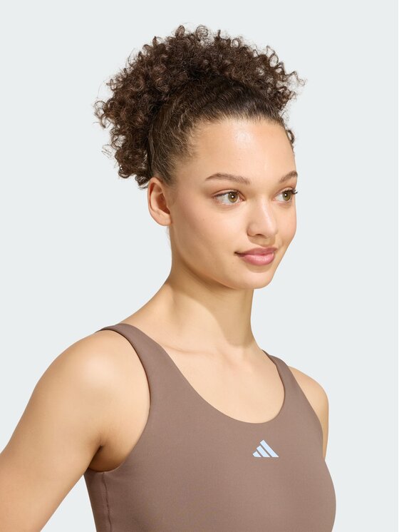 adidas adidas Koszulka techniczna 158405 Brązowy Fitted Fit