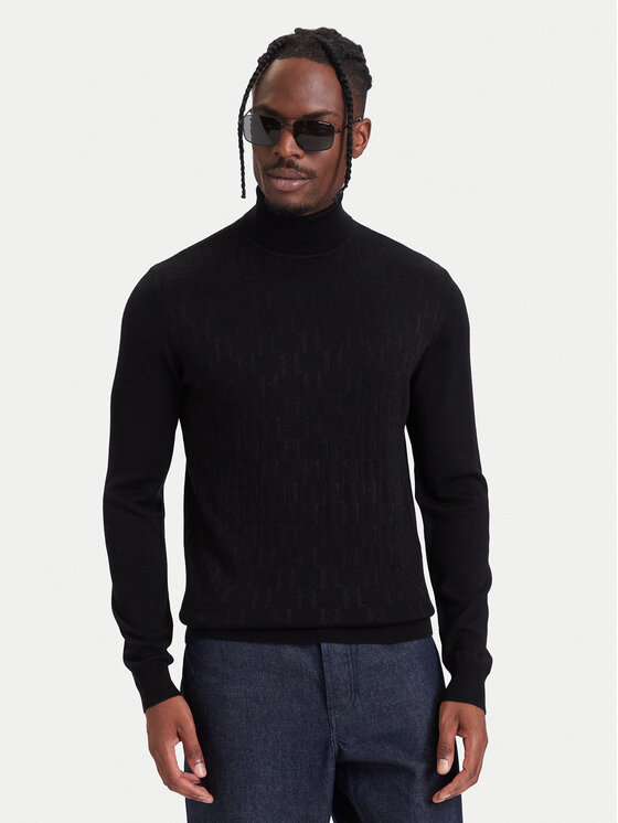 KARL LAGERFELD KARL LAGERFELD Golf 655012 564302 Czarny Regular Fit