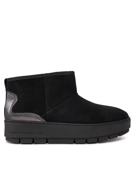 Tommy Hilfiger Tommy Hilfiger Μπότες Χιονιού Metallic Suede Snowboot FW0FW07850 Μαύρο