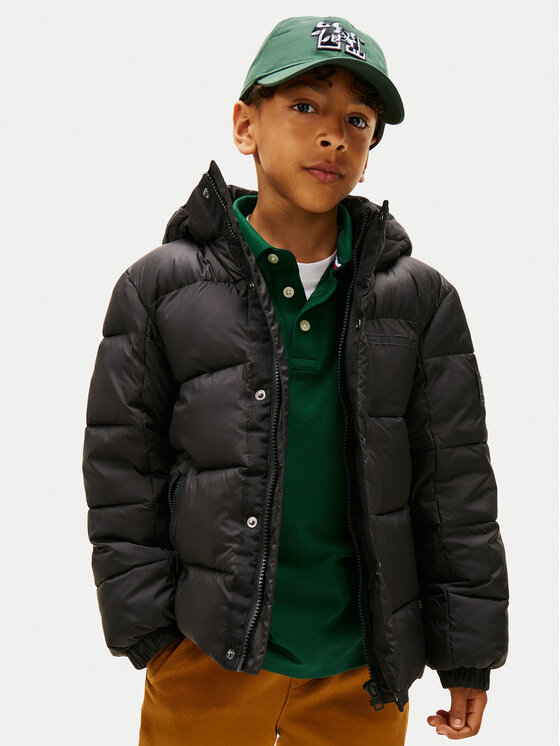 Tommy Hilfiger Tommy Hilfiger Zimní bunda KB0KB10093 S Černá Regular Fit