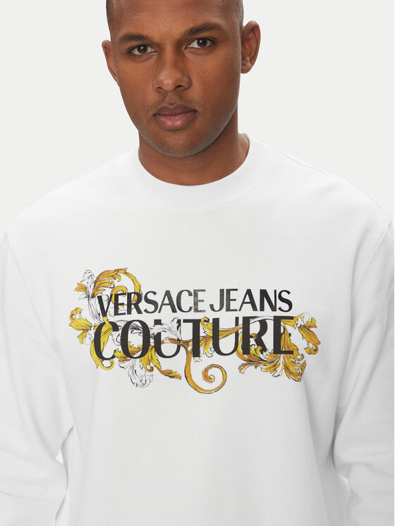 Versace Jeans Couture Versace Jeans Couture Mikina 78GAIC06 Biela Regular Fit