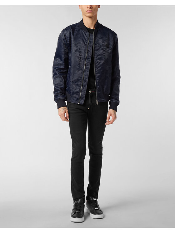 PHILIPP PLEIN PHILIPP PLEIN Kurtka bomber 25527 Granatowy Regular Fit