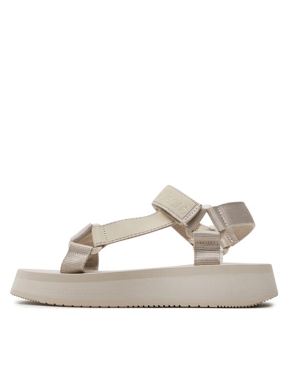 Calvin Klein Jeans Calvin Klein Jeans Sandali Sandal Velcro Webbing Dc YW0YW01353 Beige