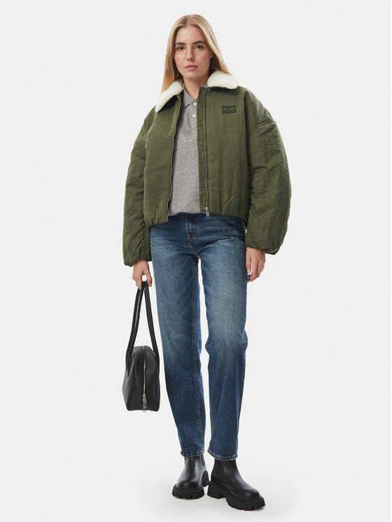 Tommy Jeans Tommy Jeans Μπουφάν μεταβατικό DW0DW23413 Σκούρο πράσινο Relaxed Fit