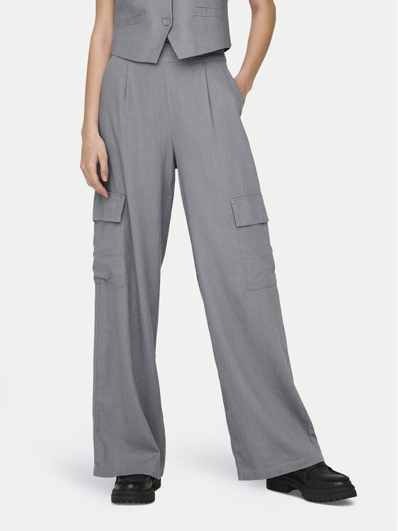 JDY JDY Kalhoty z materiálu Say 15325001 Šedá Wide Leg