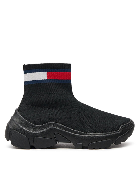 Sneakers Tommy Jeans Tjw Sock Boot EN0EN02446 Negru