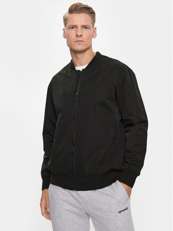 Sprandi Bomber stila jaka SP3-KUM001 Melns Regular Fit