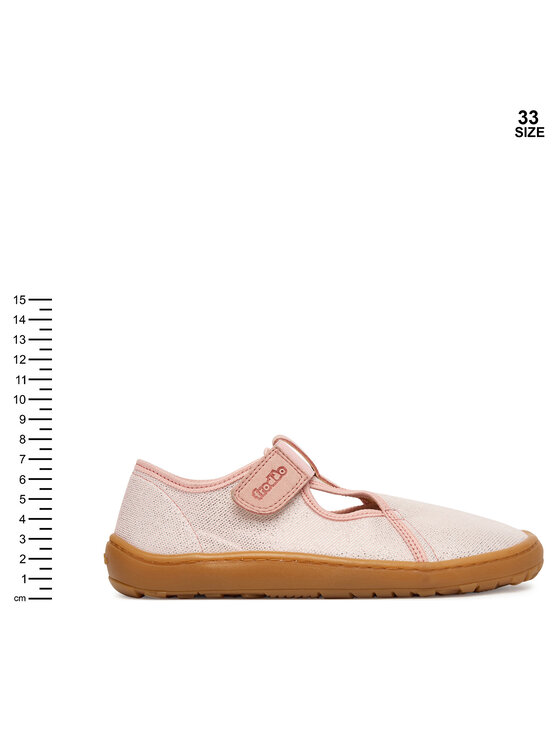 Froddo Froddo Papuče Barefoot Canvas T-Bar G1700439-2 D Ružičasta