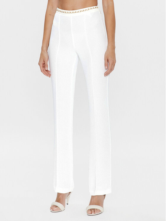 Marciano Guess Pantaloni din material Nausica 3GGB08 9630Z Alb Regular Fit