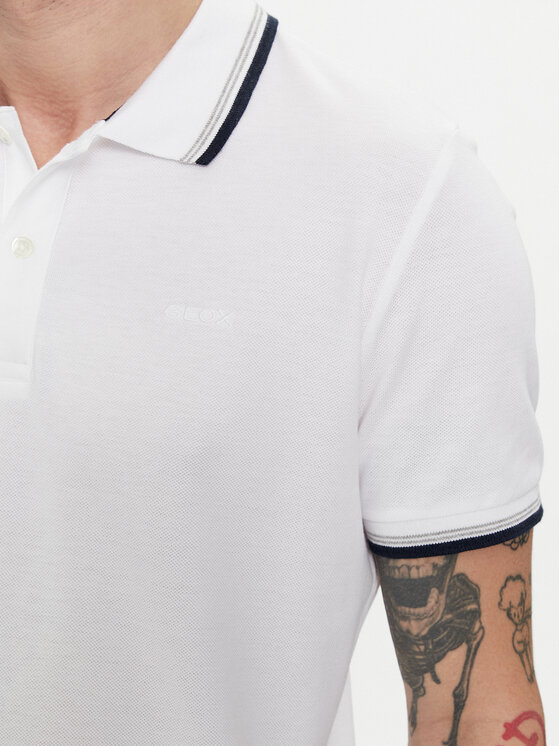 Geox Geox Polo M4510Q T2649 F1492 Biały Regular Fit