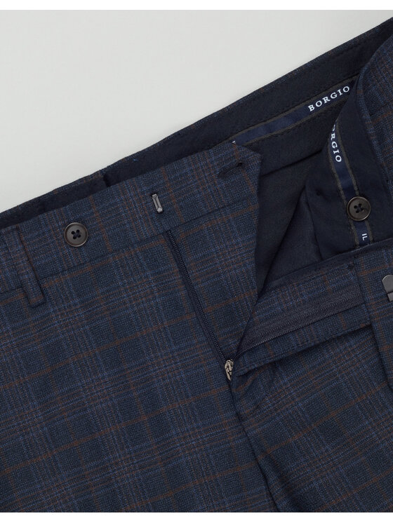 Borgio Borgio Spodnie garniturowe carlopoli Granatowy Slim Fit