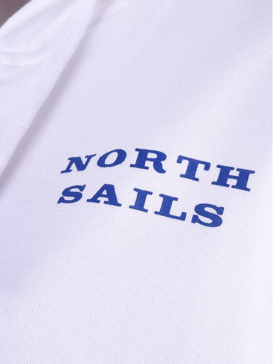 North Sails North Sails Μπλούζα 90 2267 000 | Hooded Full Zip W/Graphic Λευκό Regular Fit