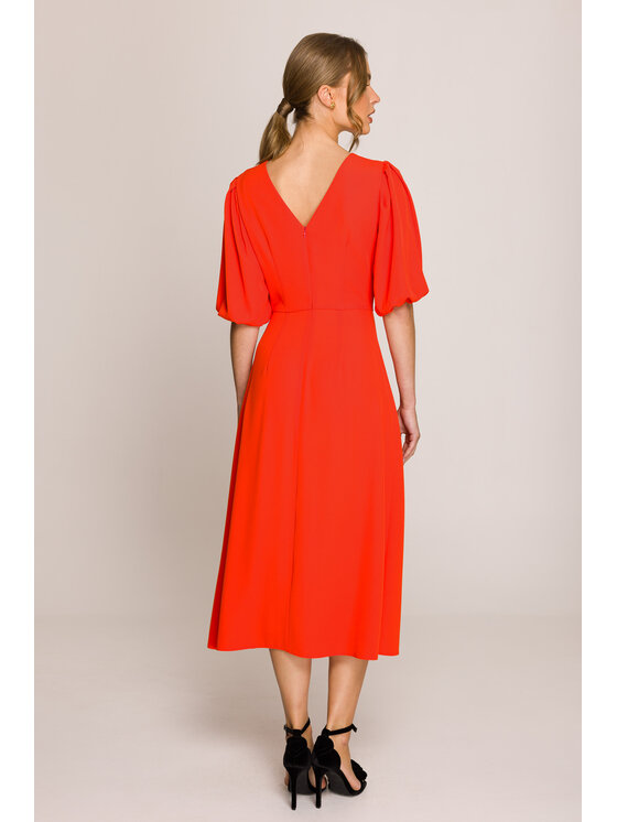 Stylove Stylove Večerní šaty S399 Oranžová Premium Fit