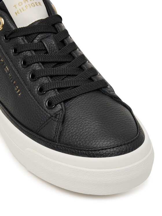 Tommy Hilfiger Tommy Hilfiger Laisvalaikio batai Th Foxing Platform Leather FW0FW09018 Juoda
