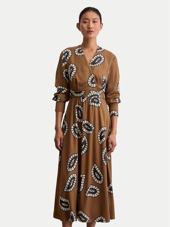 Marc O'Polo Marc O'Polo Ежедневна рокля 508 1208 21495 Кафяв Flared Fit