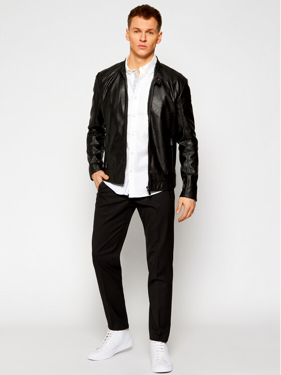Trussardi Giacca in similpelle Biker Soft 52S00600 Nero Regular Fit •  Modivo.it