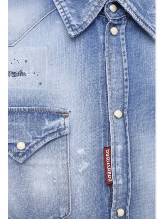 Dsquared2 Dsquared2 džínová košile S74DM0494 S30341 470 Modrá Regular Fit