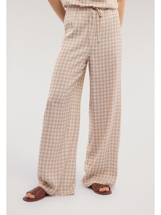 Trussardi Trussardi Spodnie materiałowe P271A102395N0LB Kremowy Over Fit
