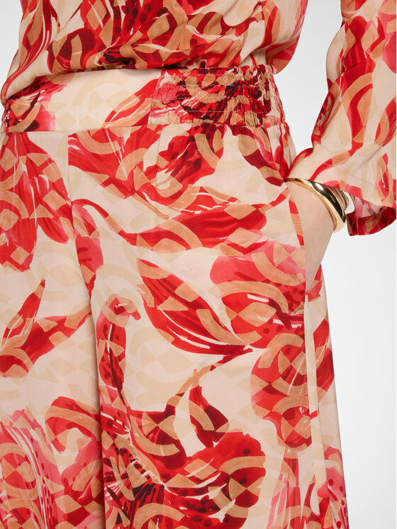 Elena Mirò Elena Mirò Pantaloni di tessuto P084Z000178N041 Rosso Over Fit