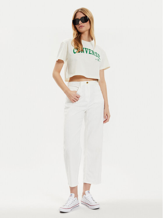 Converse Converse T-särk W Retro Chuck Cropped Tee 10027151-A03 Ekrüüvärv Regular Fit