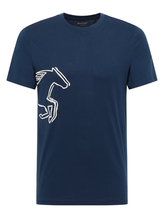 Mustang Mustang T-Shirt Style Austin Niebieski Regular Fit