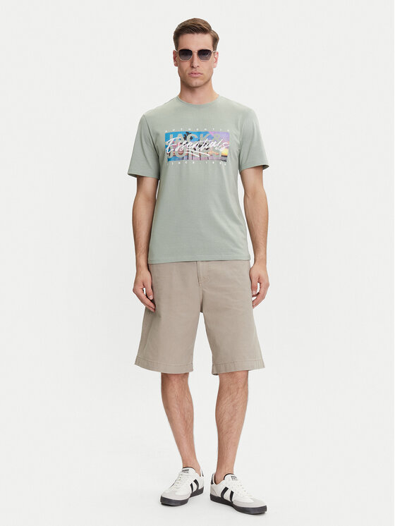 Jack & Jones Jack & Jones Tričko Colton 12268438 Zelená Standard Fit