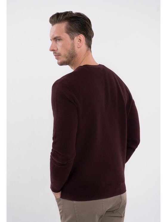 Volcano Volcano Sweter S-BRADY Czerwony Regular Fit